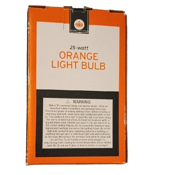 Orange 25w PARTY LIGHT BULB Decor 130V FIREPLACE NIB - Picture 2 of 6